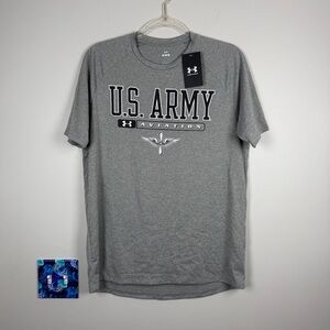 NWT Under Armour Gray US Army Aviation Women’s Shirt Short Sleeve Medium